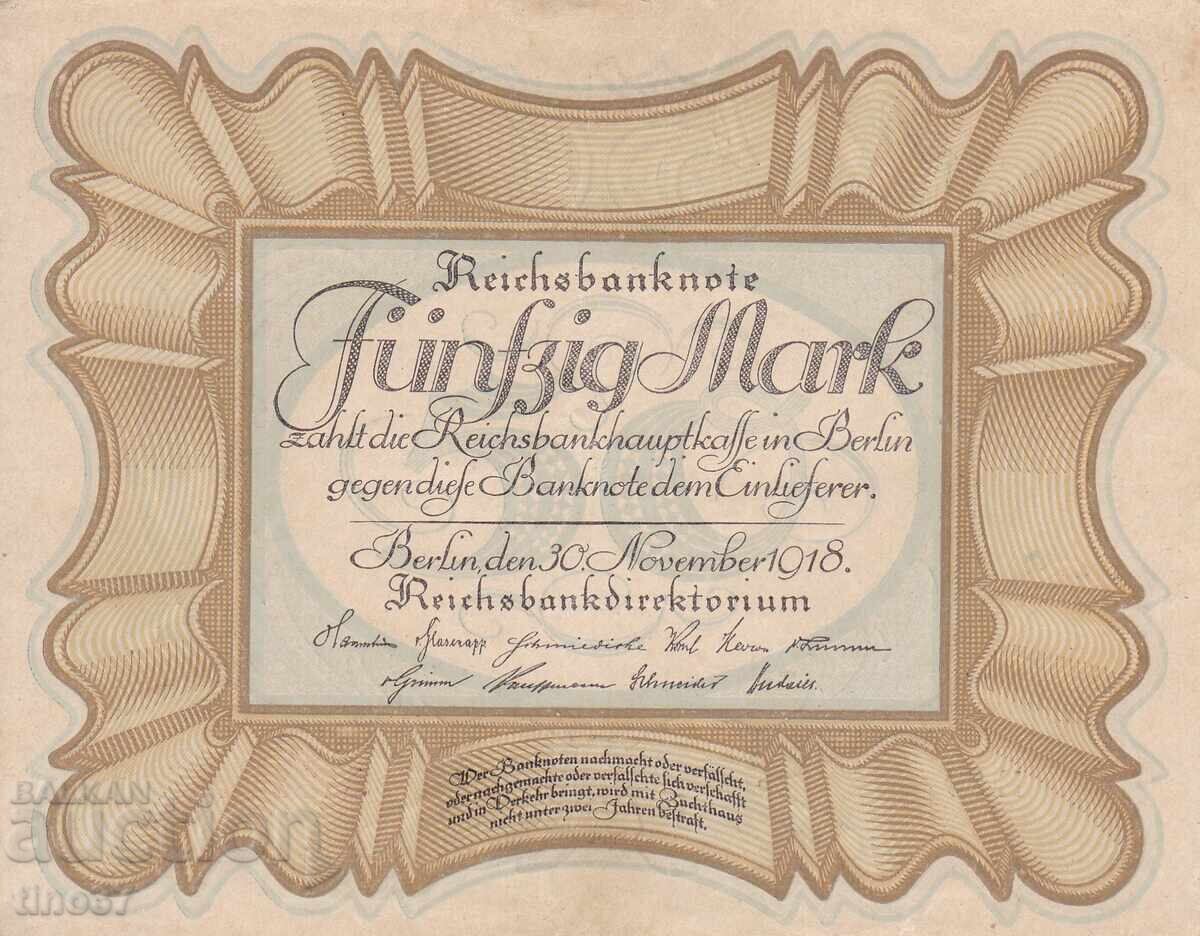 tino37- GERMANY - 50 MARKS - 1918 - XF with price € 3.00 | 5.87 BGN