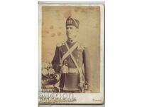 fotografie veche Principatul Bulgariei carton militar sabie