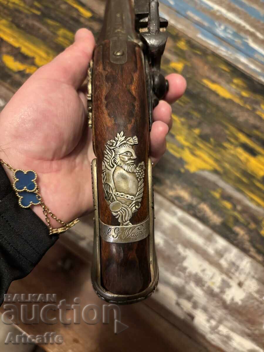 Pistol cu cremene George Washington - replică - 6