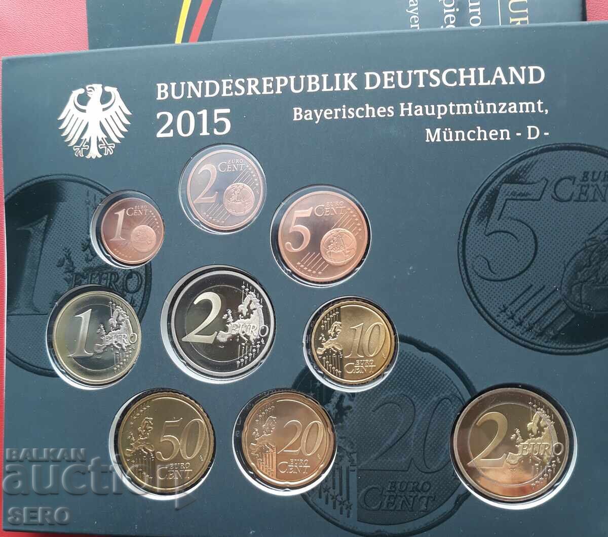 Livrarea Germania-SET 2015 D-München din 9 monede euro/2x2 euro/