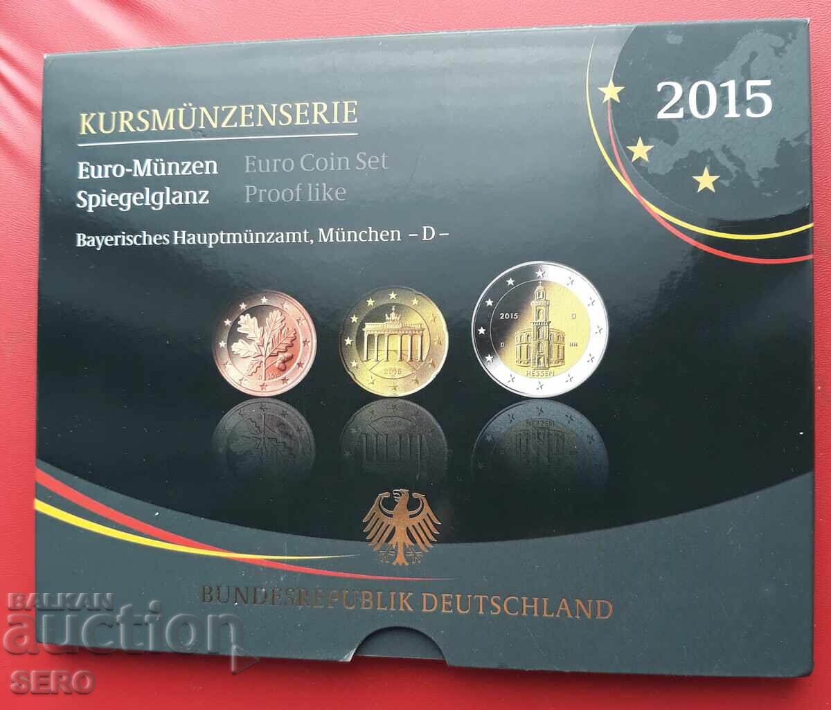 Germania-SET 2015 D-München din 9 monede euro/2x2 euro/