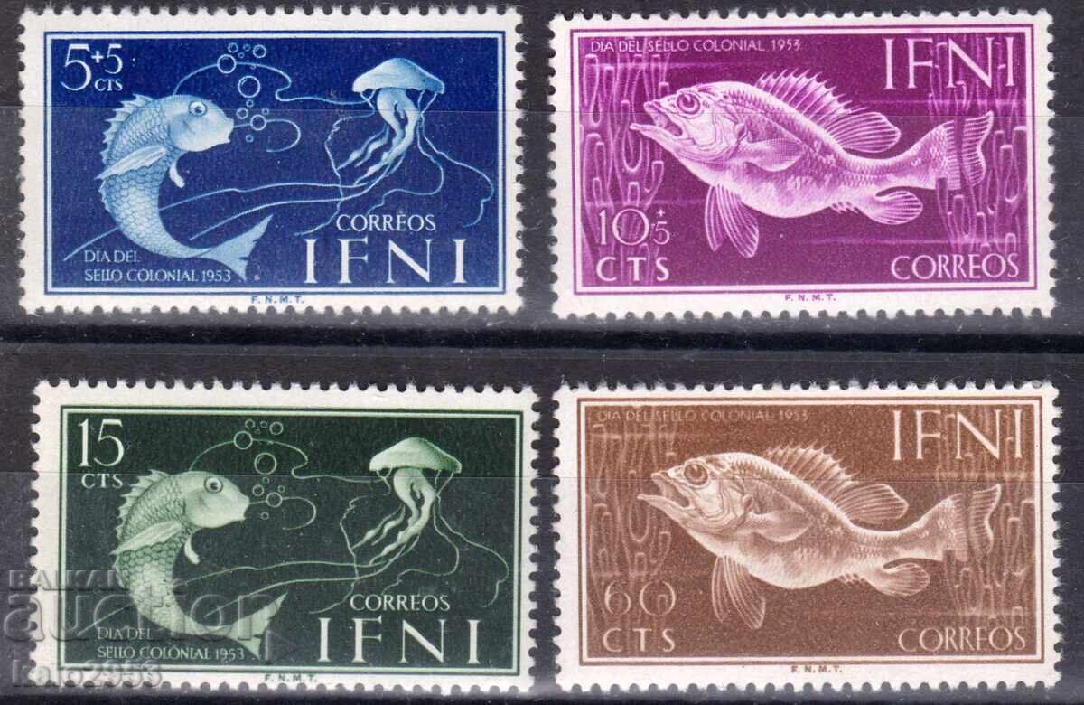 IFNI/Ispaniya-1953-,Den na posht.marka",seriya-Ribi,MNH