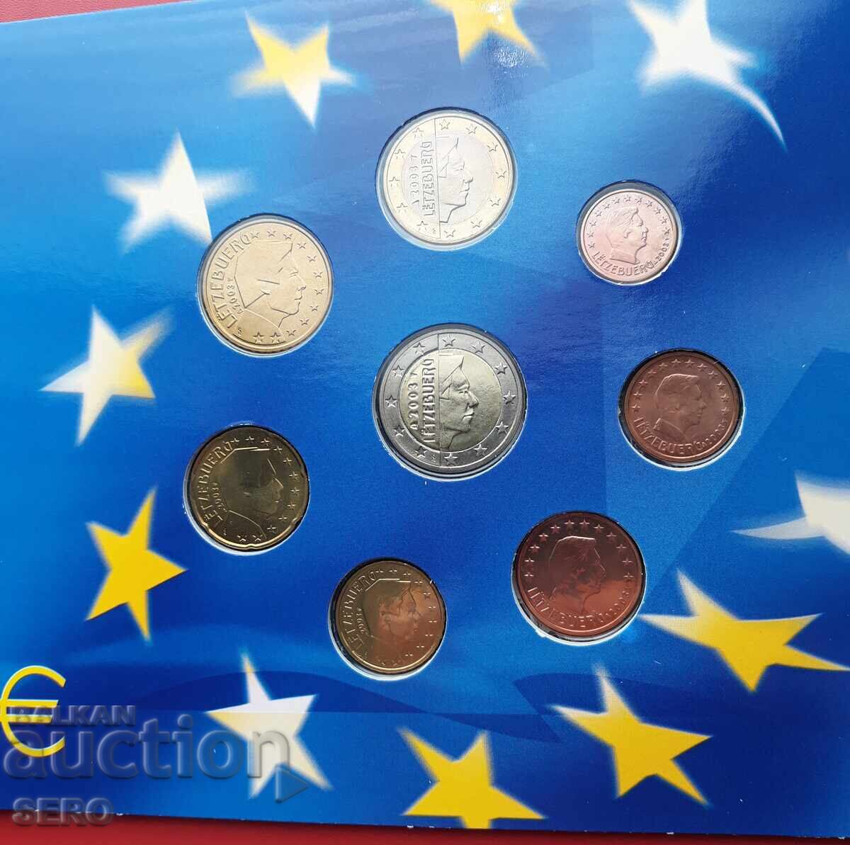 Licitație Luxemburg-SET 2003-din 8 monede euro+4 timbre poștale
