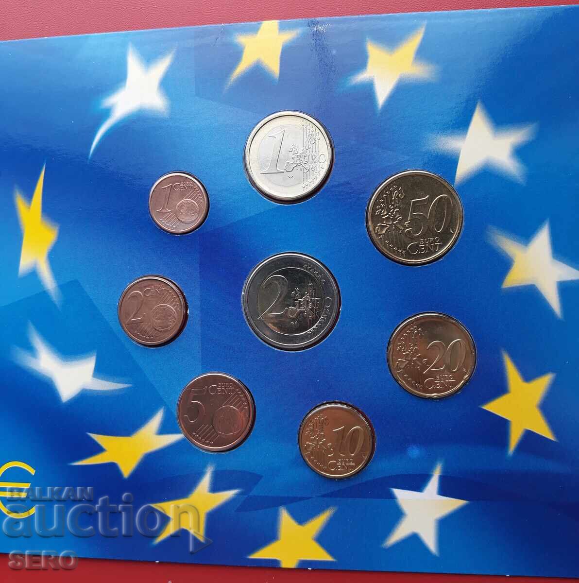 Livrarea Luxemburg-SET 2003-din 8 monede euro+4 timbre poștale