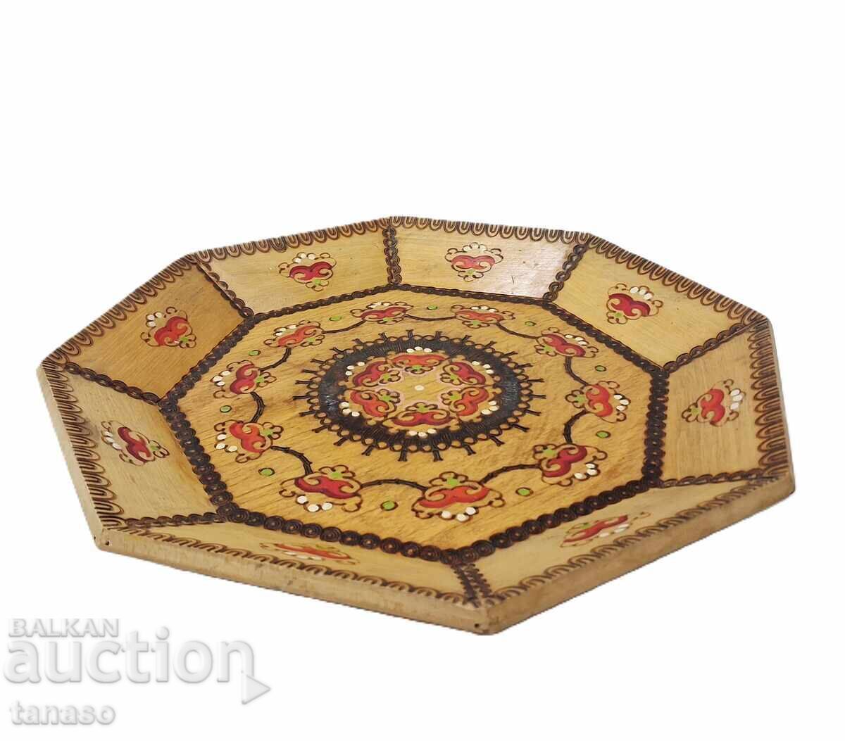 Hand-painted and pyrographied wooden backgammon board–30 cm (5.3) - 5