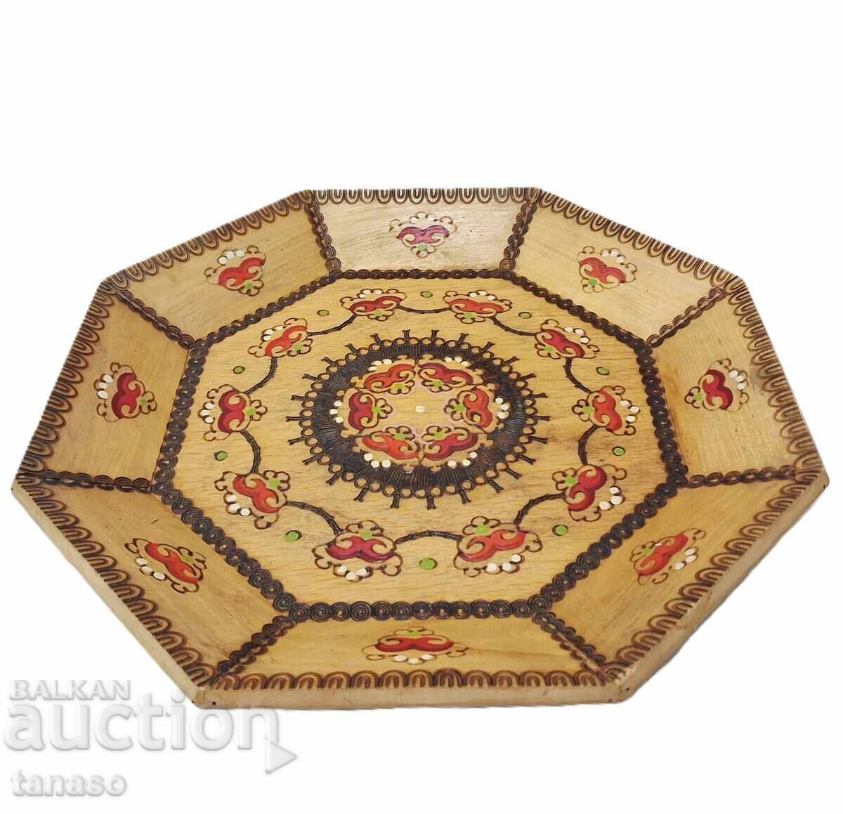 Hand-painted and pyrographied wooden backgammon board–30 cm (5.3) - 7