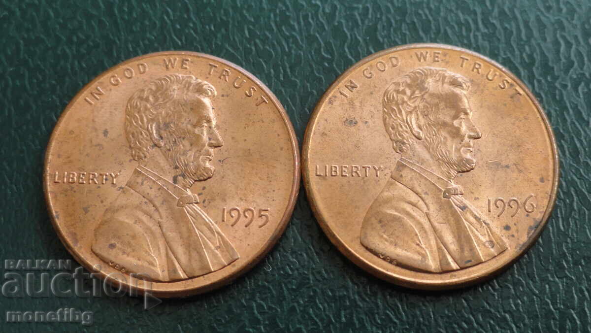 Auction  USA - 1 cent (2 pieces)