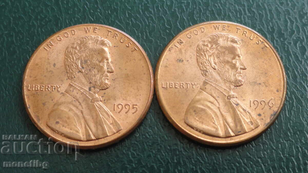 USA - 1 cent (2 pieces)