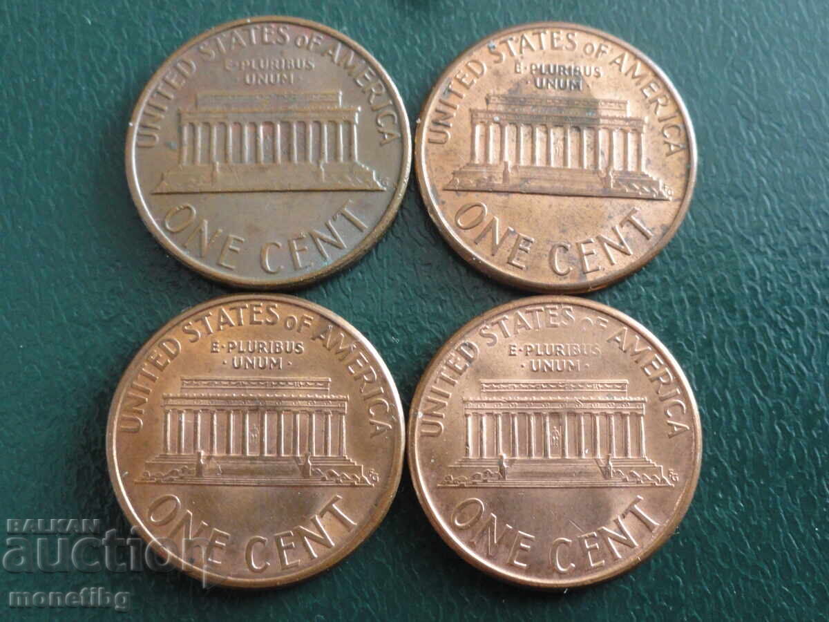 USA - 1 cent (4 pieces) with price € 1.80 | 3.52 BGN