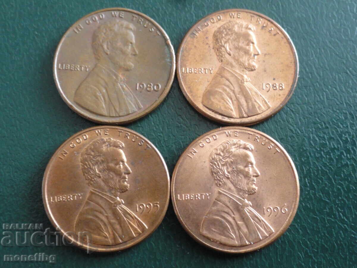 USA - 1 cent (4 pieces) - 5