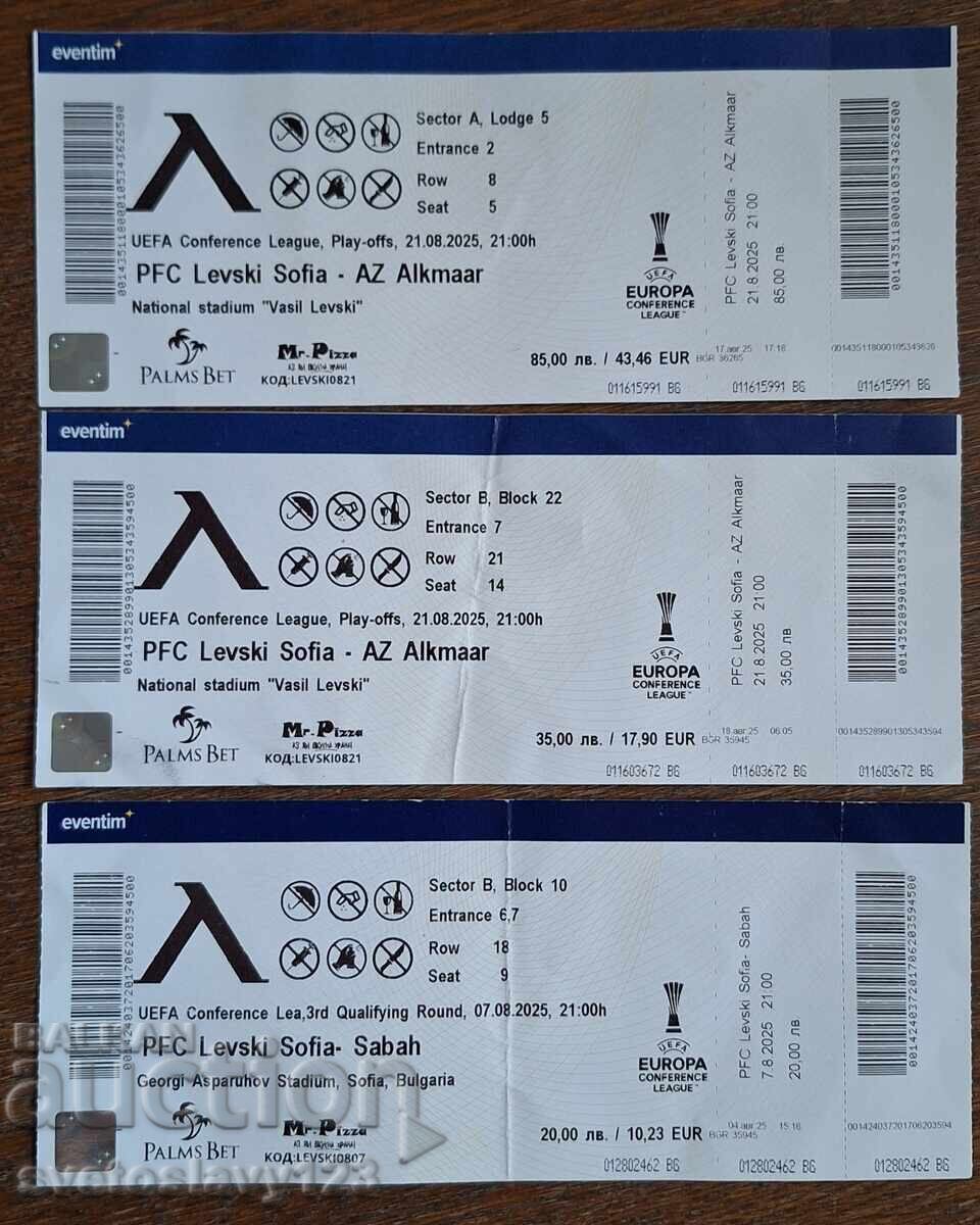 Bilete Levski Sofia Europa lot 3 bucăți