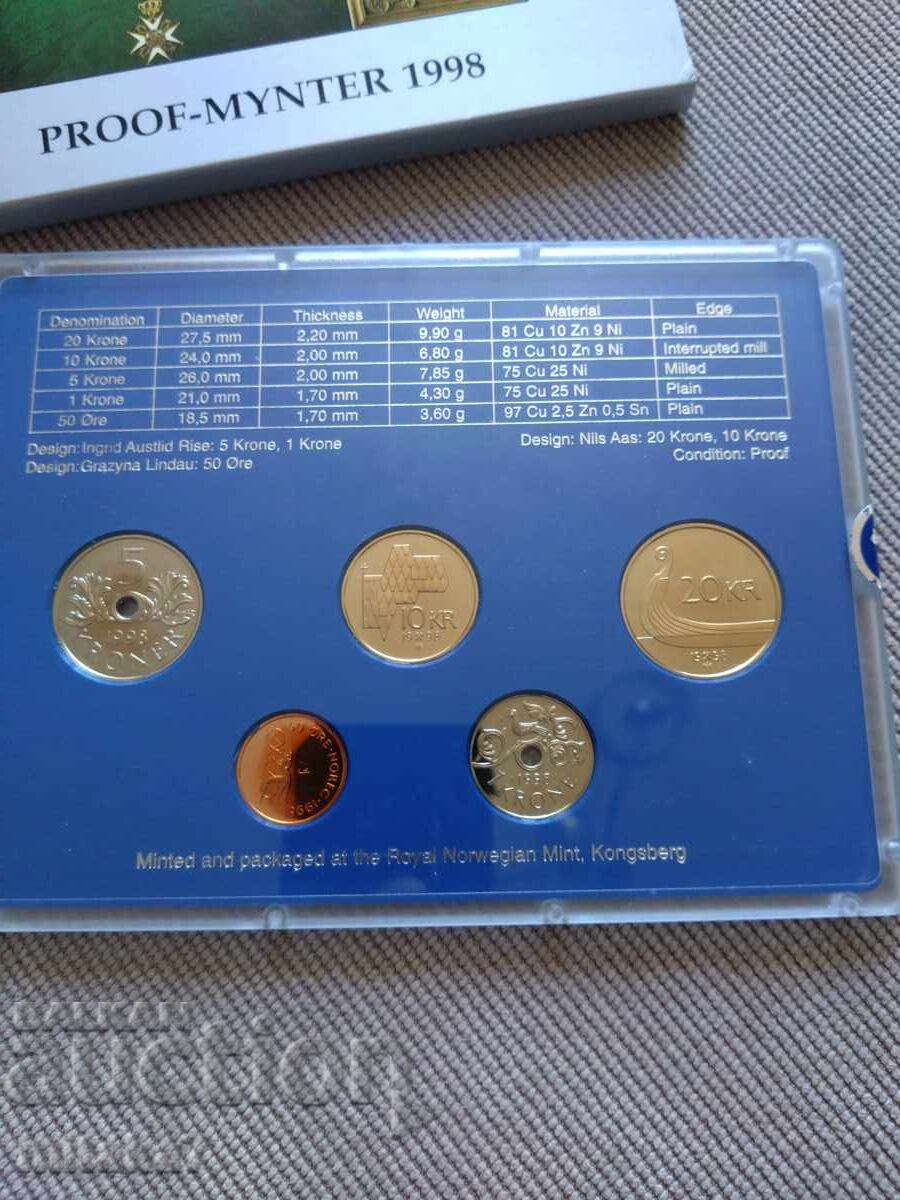 Set de monede, Norvegia, 1998. - 5