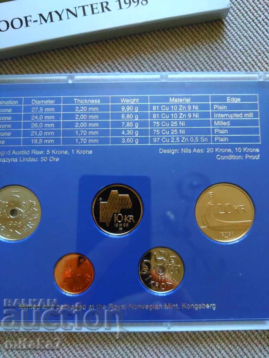 Set de monede, Norvegia, 1998. - 6