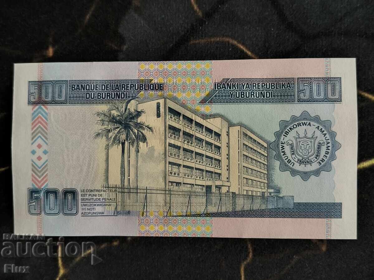 Bancnota - Burundi - 500 franci UNC | 2013 cu preț € 2.25 | 4.40 BGN