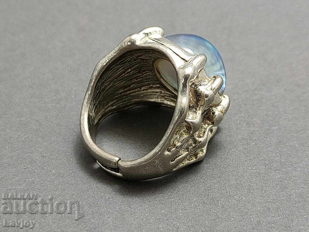 Inel placat cu argint ochi - 5