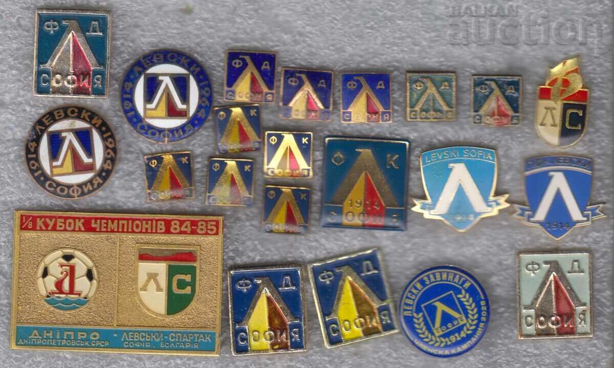 LEVSKI SOFIA 1914 - 22 insigne de fotbal vechi