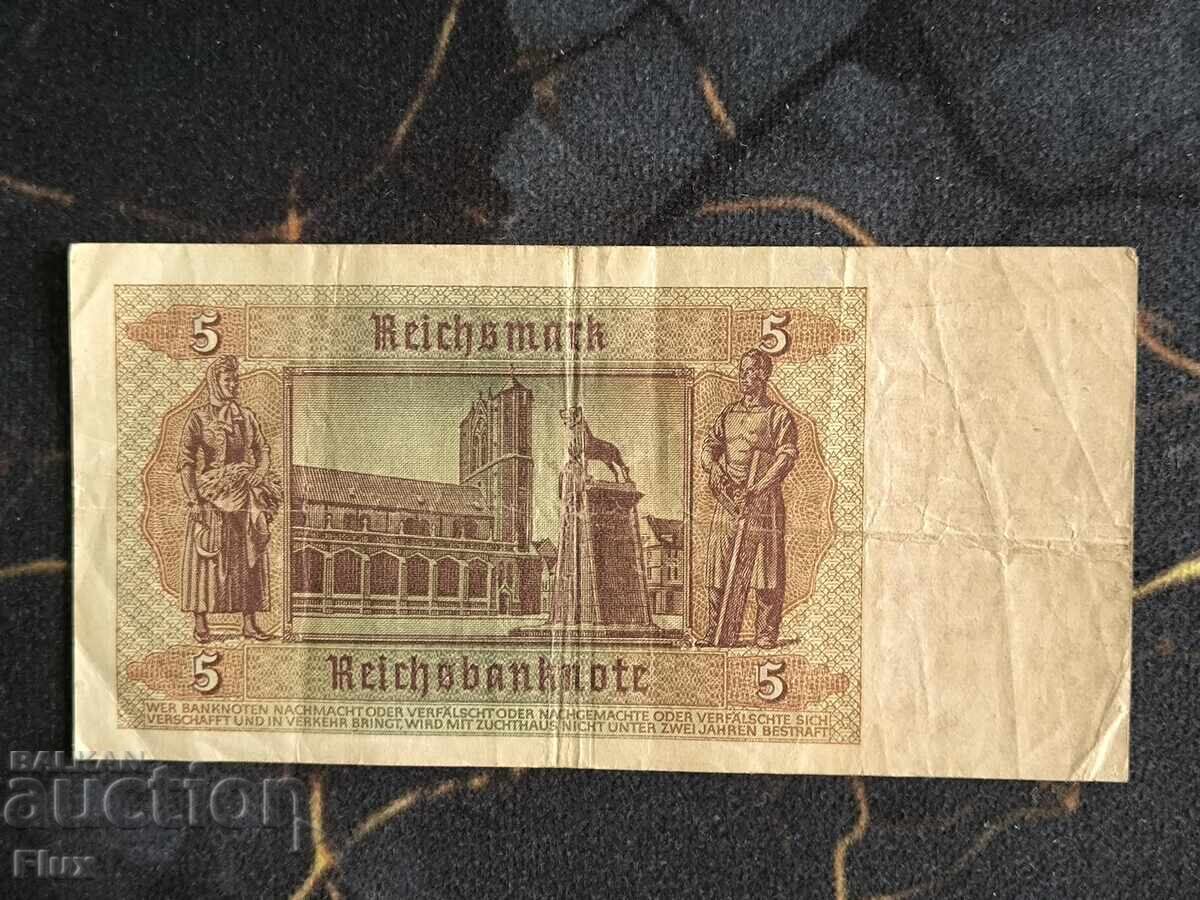 Bancnotă - Al Treilea Reich - Germania - 5 mărci | 1942 cu preț € 15.00 | 29.34 BGN