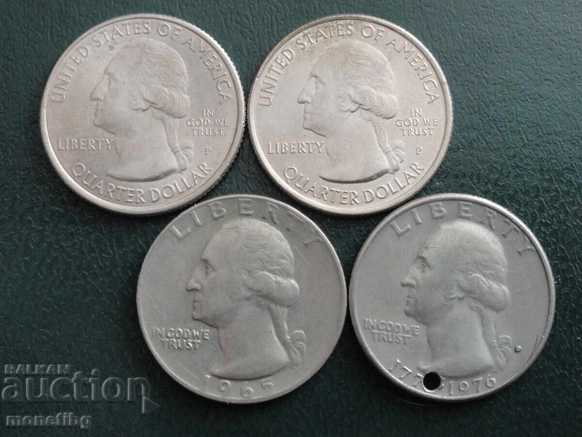 ΗΠΑ - 25 σεντς (4 τεμάχια) με τιμή € 3.30 | 6.45 BGN