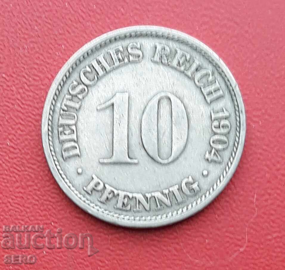 Germania-10 pfenigi 1904 F-Stuttgart