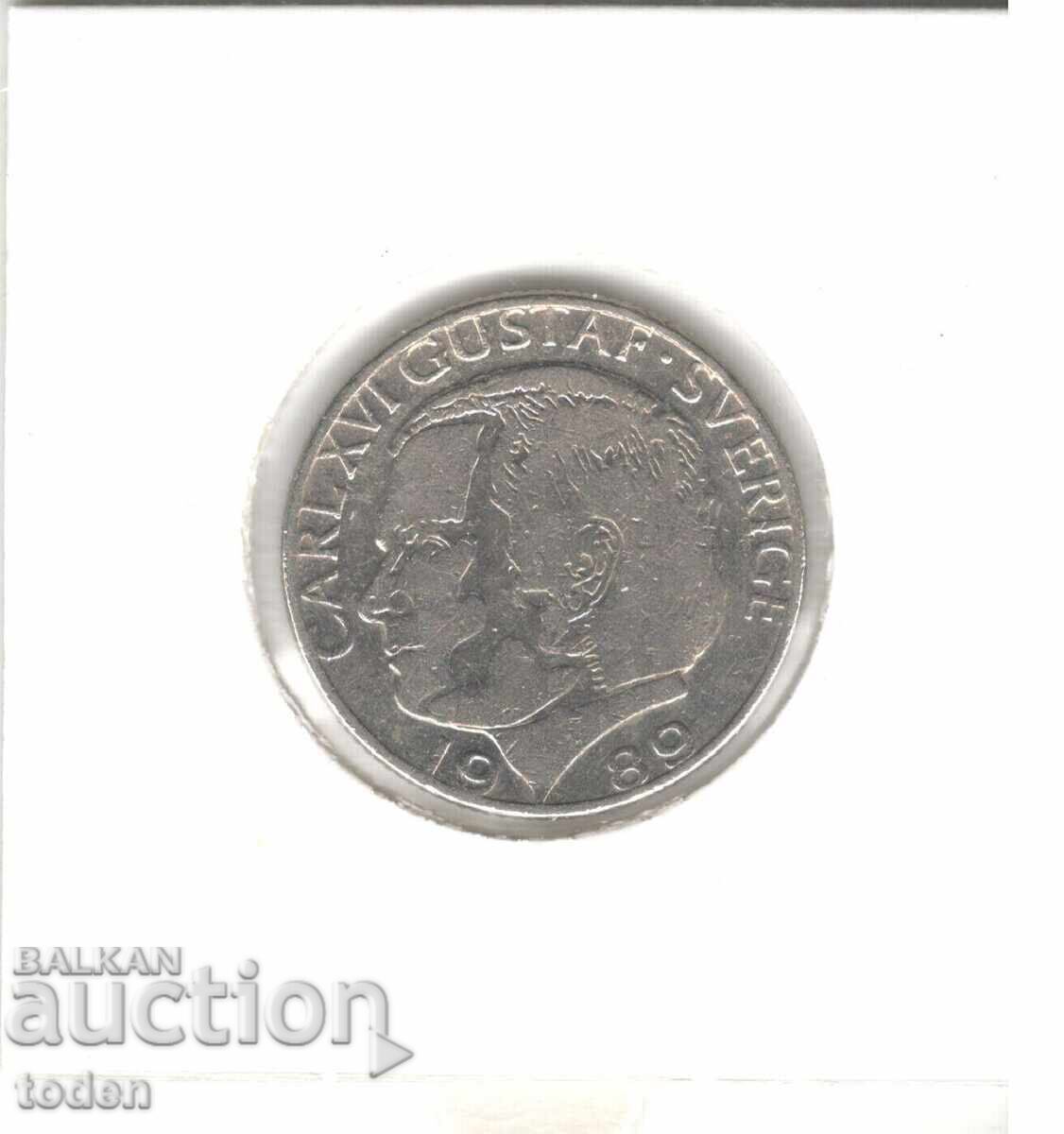 Licitație Suedia-1 Coroană-1989 D-KM# 852a-Carl XVI Gustaf