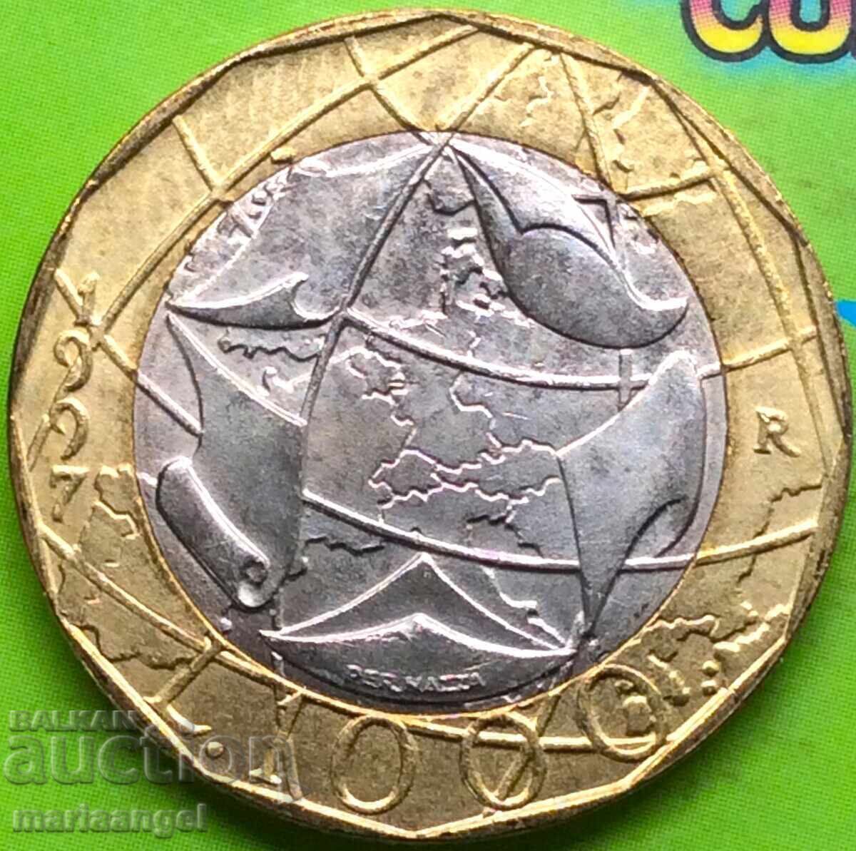 1000 Lire 1997 Italia bimetalică - 6