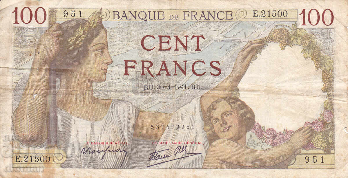 dioman - FRANȚA - 100 FRANCI - 1941