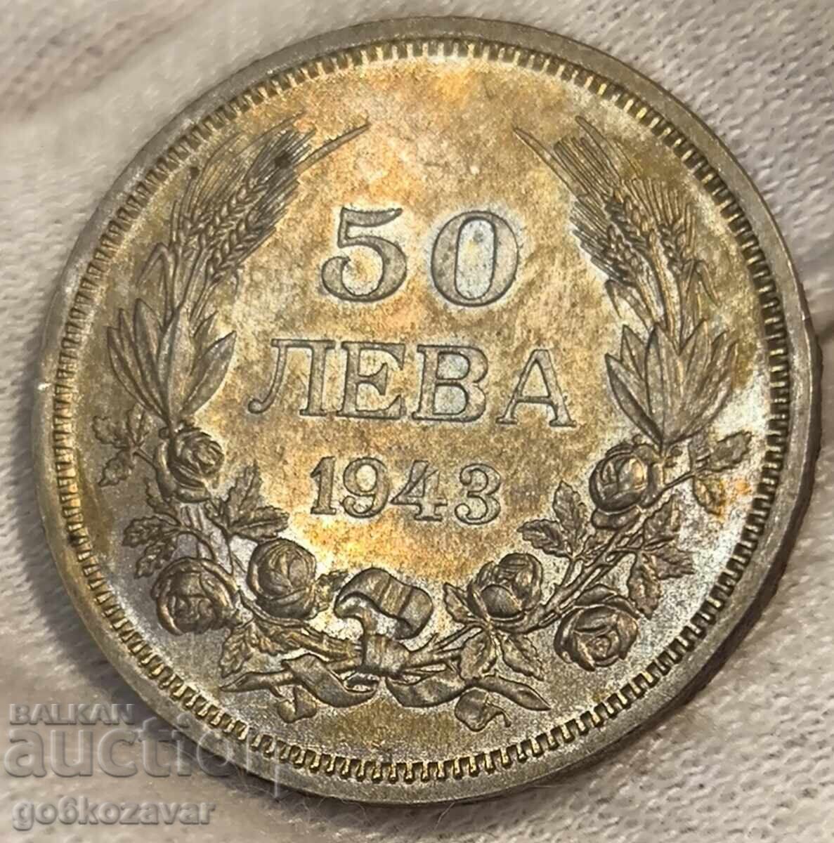 България 50 лева 1943г UNC Топ монета ! Колекция ! България 50 лева 1943г UNC Топ монета ! Колекция !