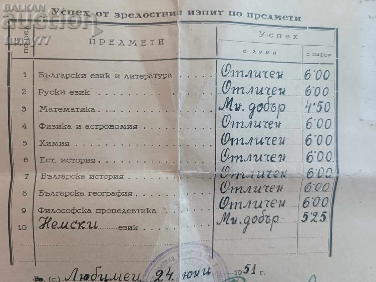 1950 Certificat de absolvire diplomă liceu - 6