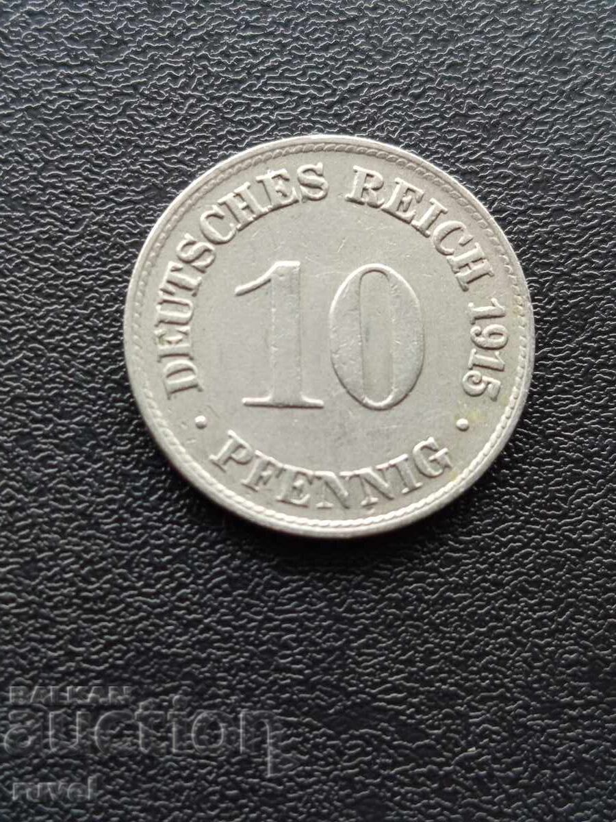 Germania 10 pfennigi, 1915