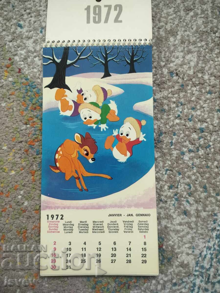 Παλιό ημερολόγιο Walt Disney, Bambi για το 1972 με τιμή € 23.00 | 44.98 BGN