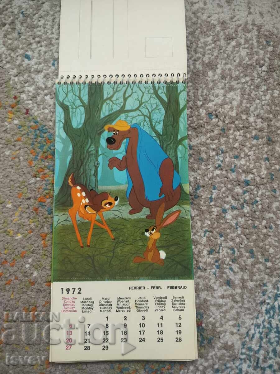 Δημοπρασία Παλιό ημερολόγιο Walt Disney, Bambi για το 1972