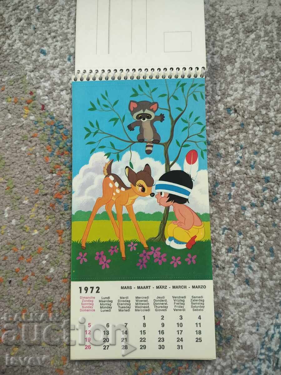 Παράδοση Παλιό ημερολόγιο Walt Disney, Bambi για το 1972