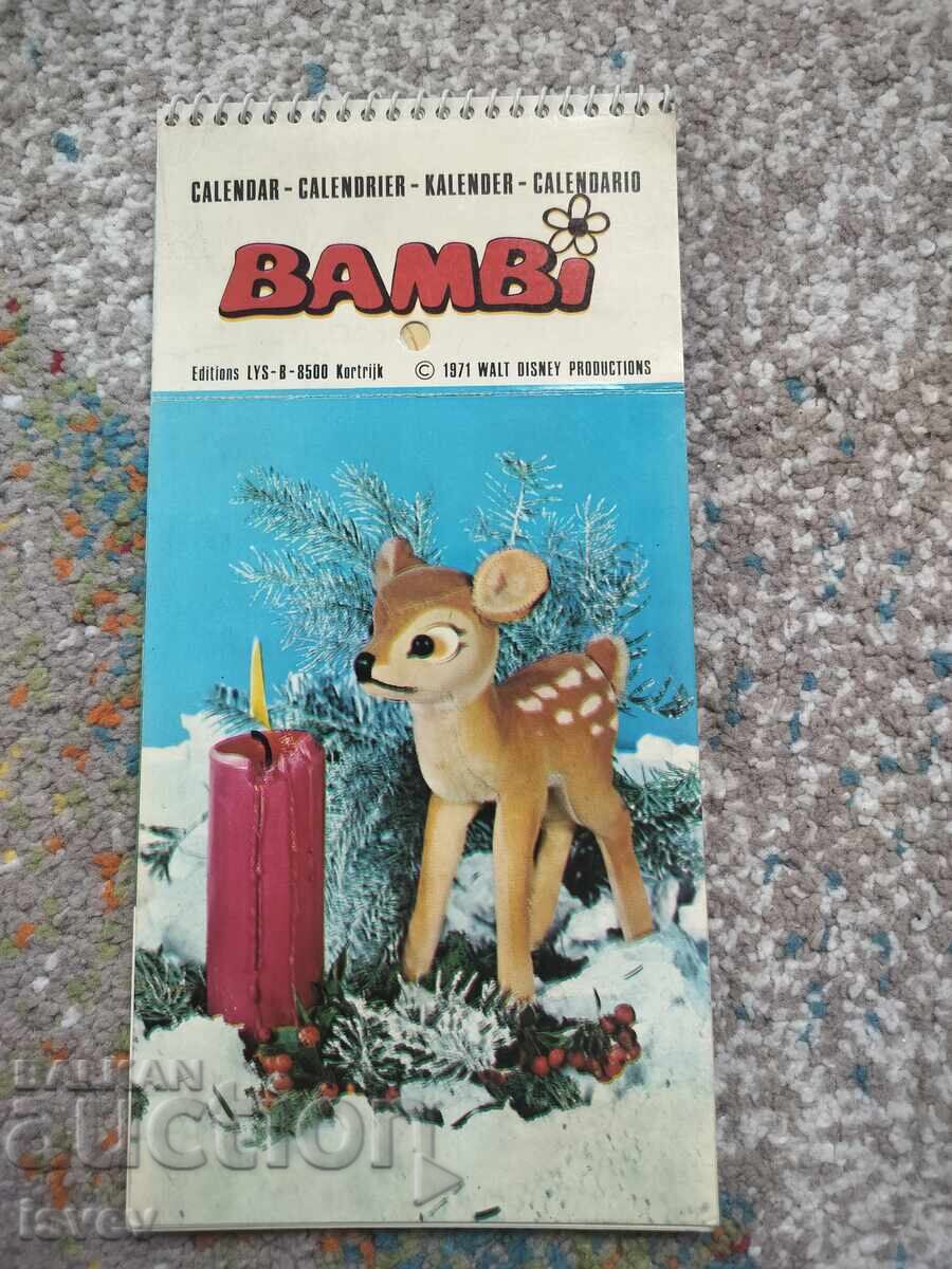 Παλιό ημερολόγιο Walt Disney, Bambi για το 1972