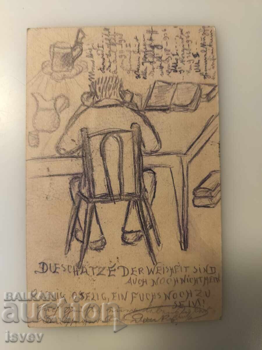Carte poștală ilustrată interesantă din 1901