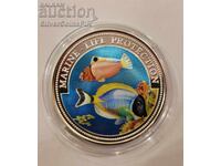 Argint 5$ Conservarea Faunei Marine 1997 Liberia