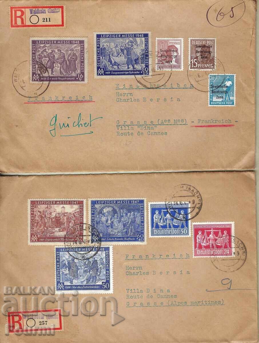 GERMANIA Două plicuri frumoase 1948 GERMANIA Două plicuri frumoase 1948