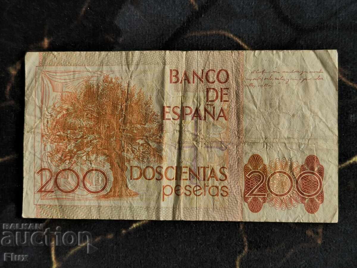 Bancnotă - Spania - 200 pesetas | 1980 cu preț € 10.00 | 19.56 BGN