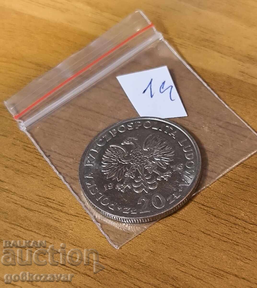 Licitație Polonia 20 zloți 1976 UNC