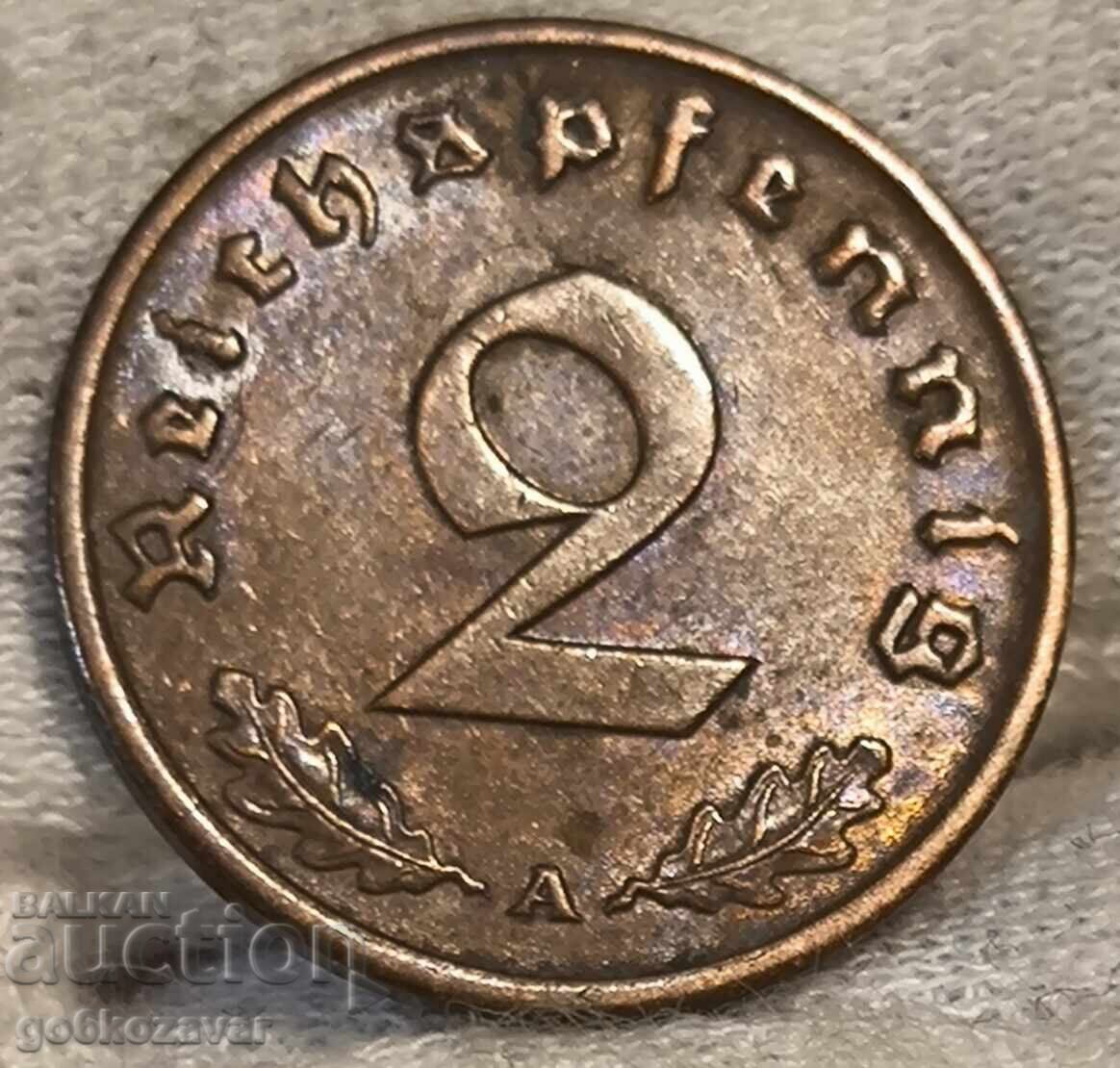 Γερμανία Γ' Ράιχ 2 ράιχσπφενιχ 1939 με τιμή € 1.00 | 1.96 BGN