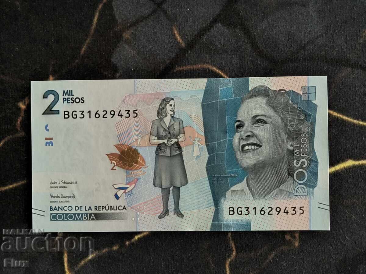 Bancnotă - Columbia - 2 000 pesos UNC | 2021
