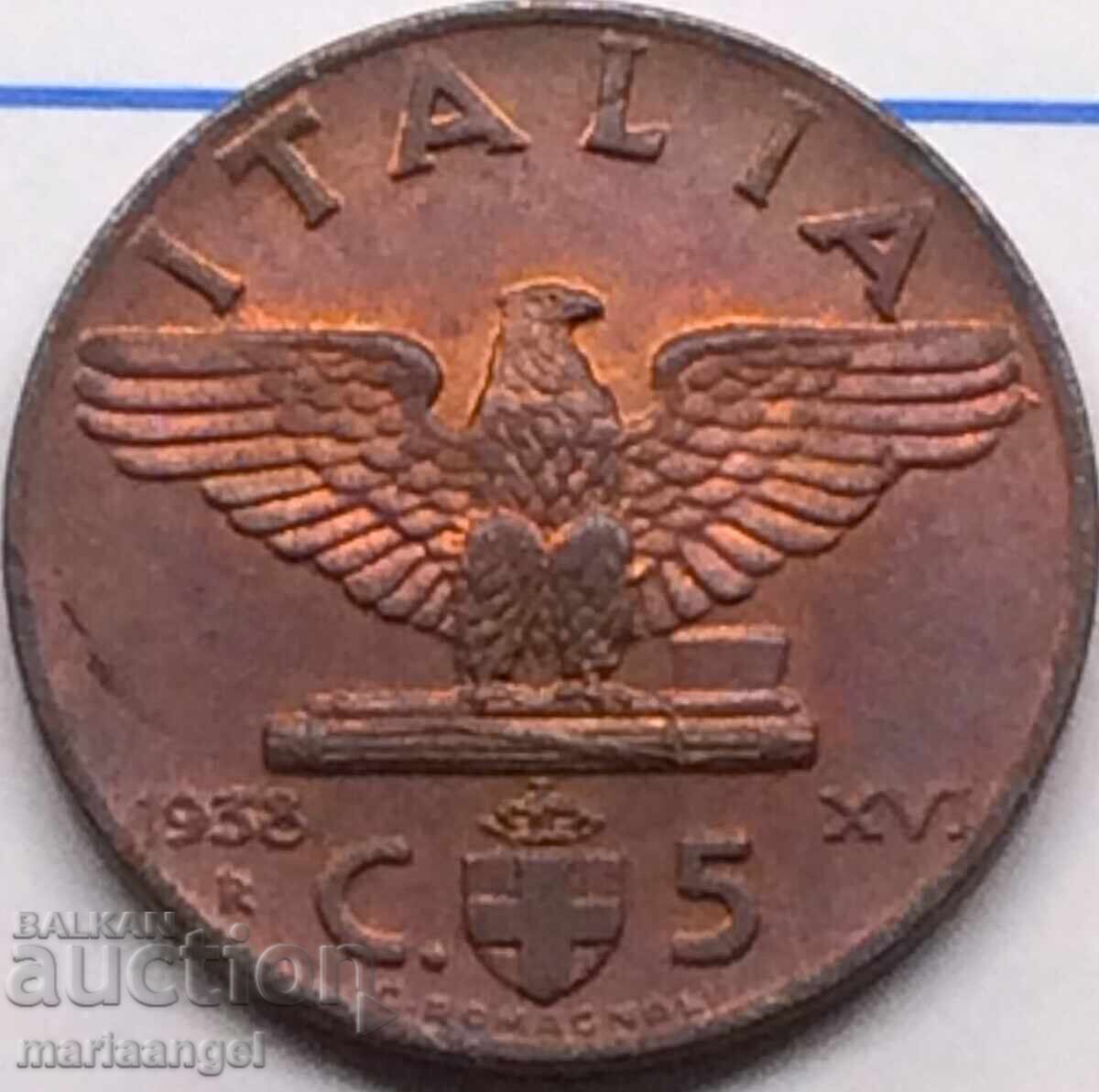 Παράδοση 1938 5 centesimi Ιταλία Αετός χάλκινο