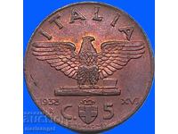 1938 5 centesimi Ιταλία Αετός χάλκινο
