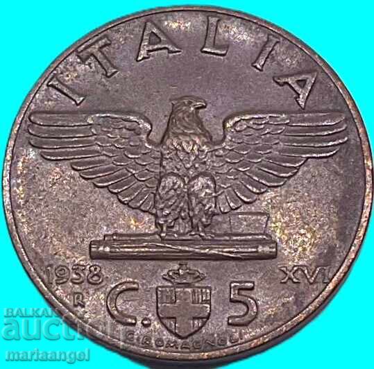 Licitație 1938 5 centesimi Italia Vultur bronz