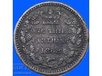 Marea Britanie 1/3 Farthing 1868 Victoria - Rar