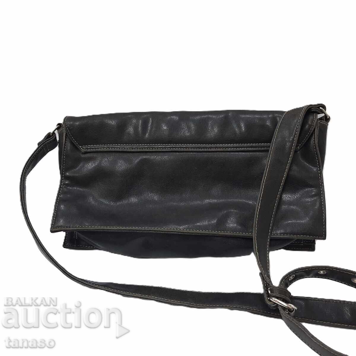 Vintage Ikado black soft leather shoulder bag (15.2) with price € 25.00 | 48.90 BGN