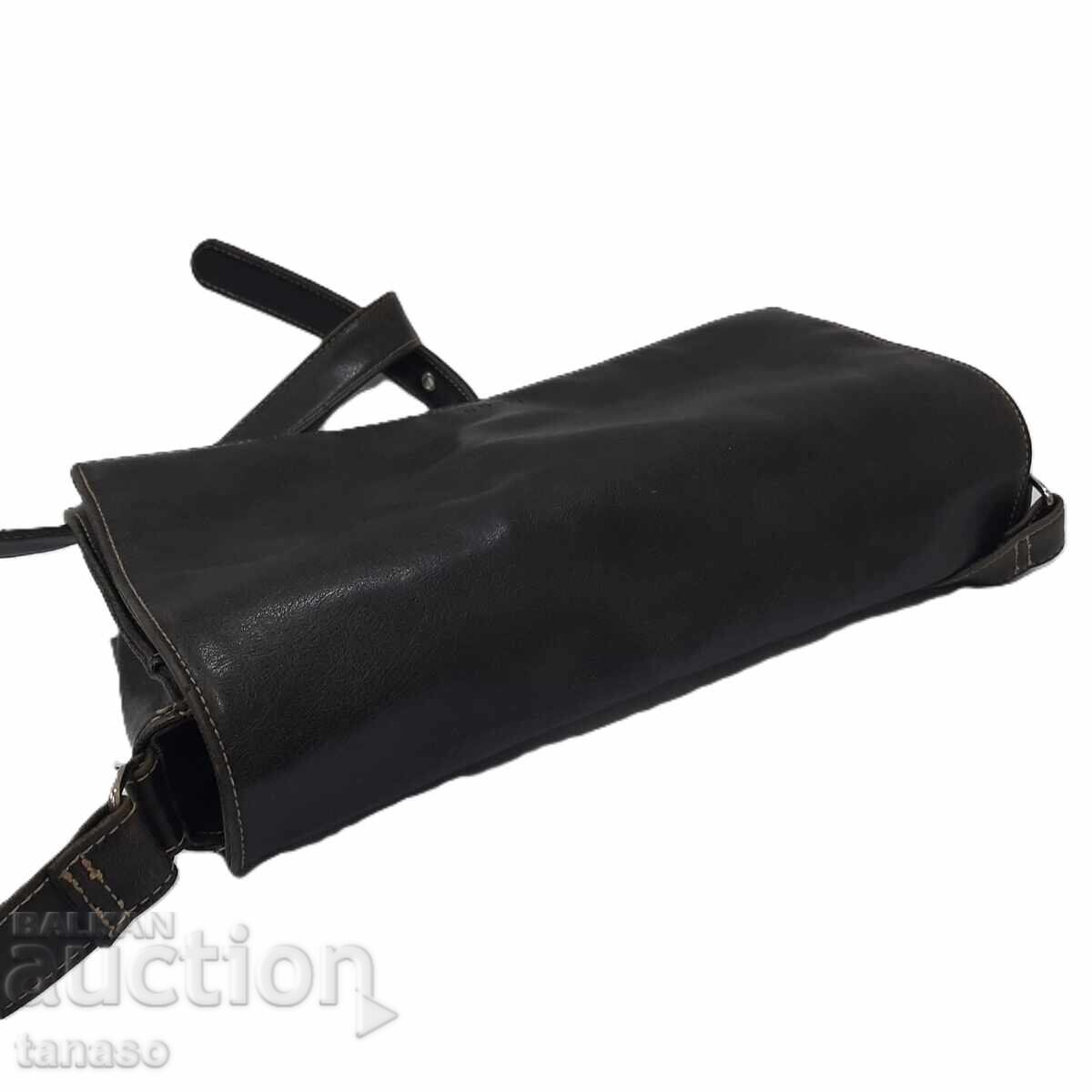 Vintage Ikado black soft leather shoulder bag (15.2) - 7