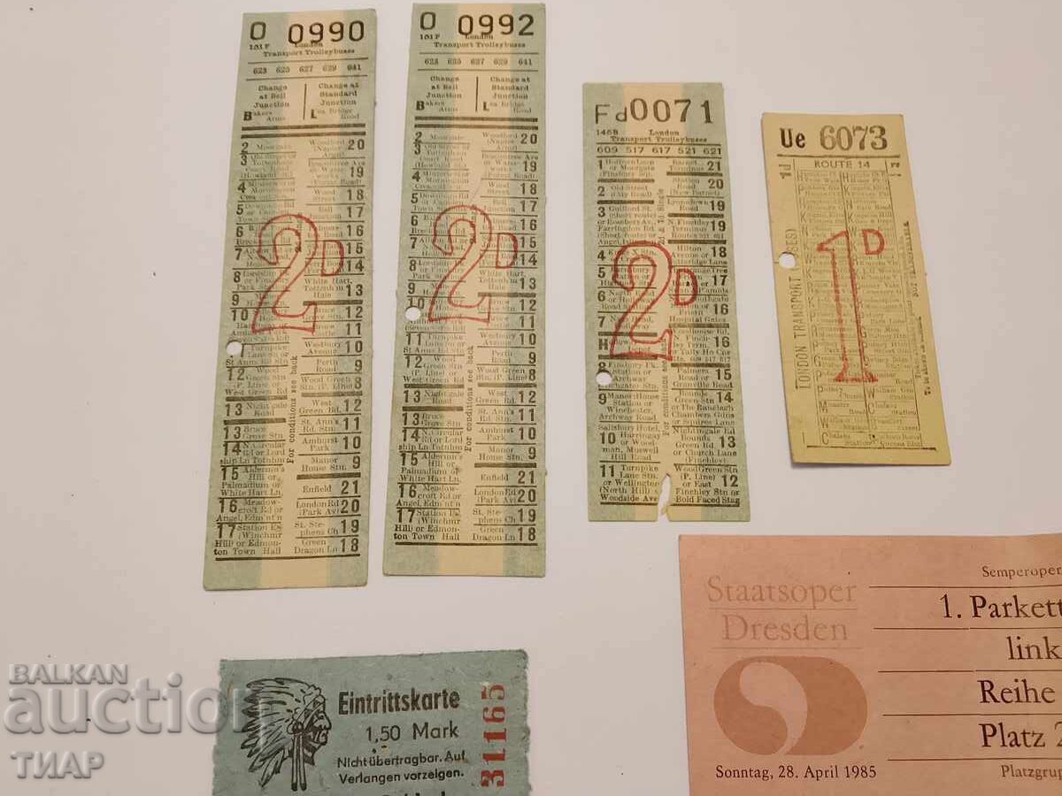 Old transport tickets