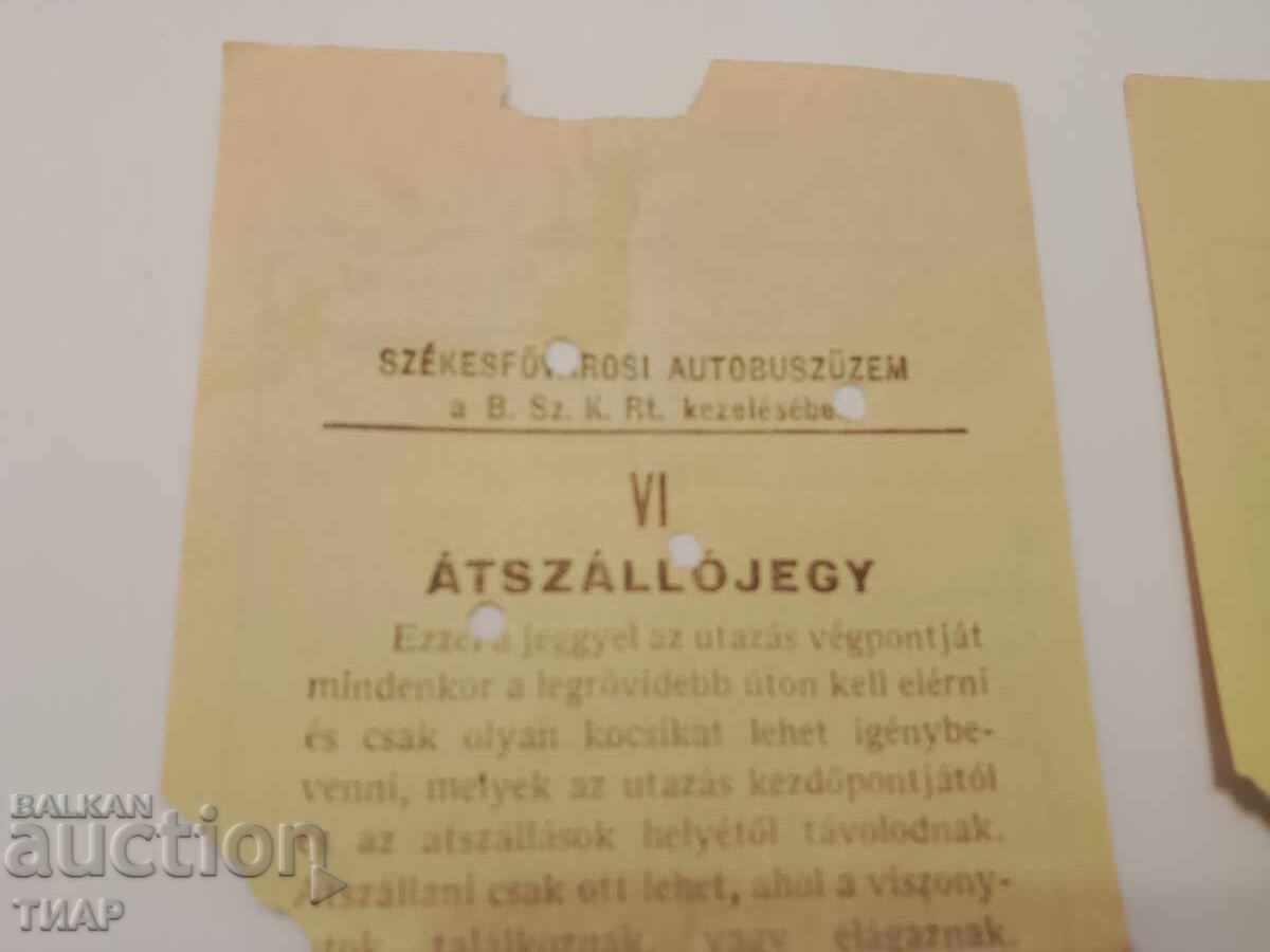 Auction  Old transport tickets Hungary