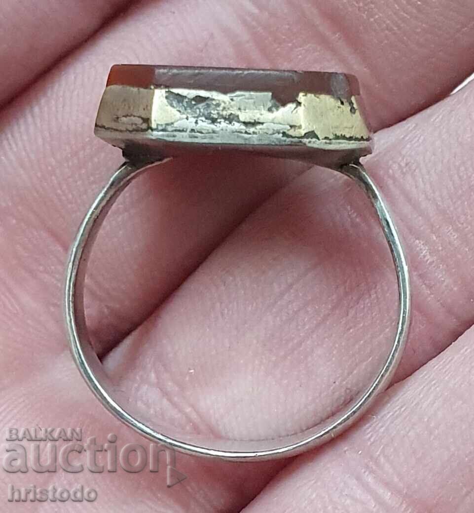 Δημοπρασία Παλιό τουρκικό, οθωμανικό ασημένιο δαχτυλίδι με διαμάντι 1