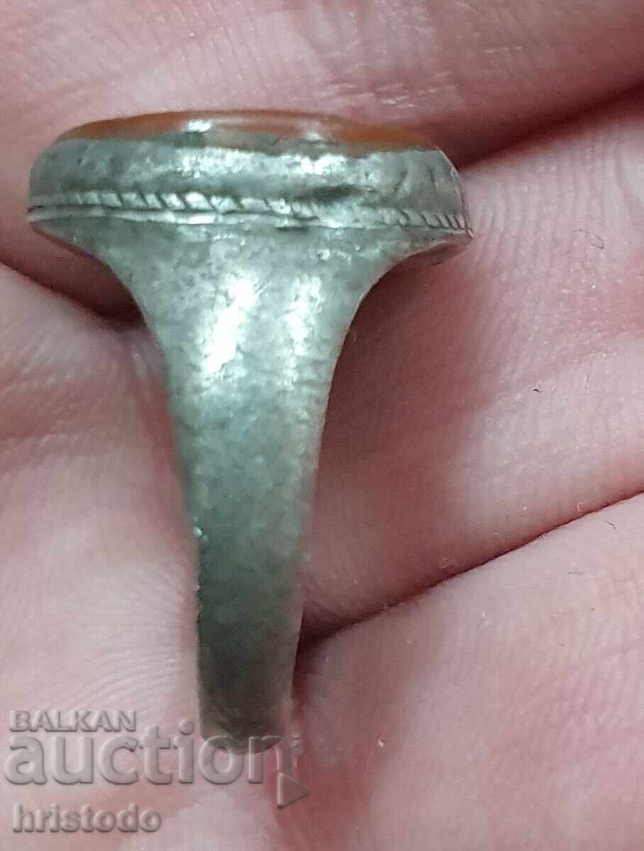 Livrarea Inel vechi turcesc, otoman din argint cu gemă 2